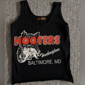 Hooters Black Tank with Orange and White Logo